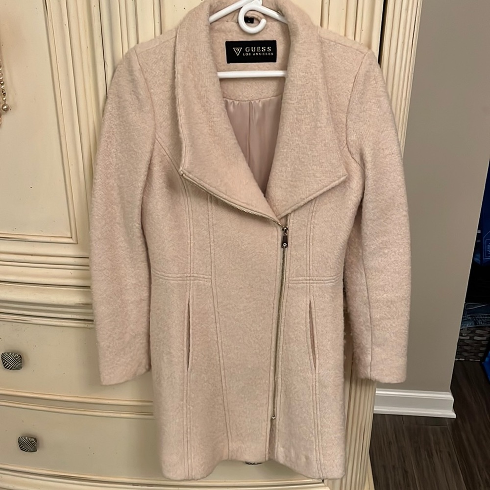 Guess cream wool coat size M